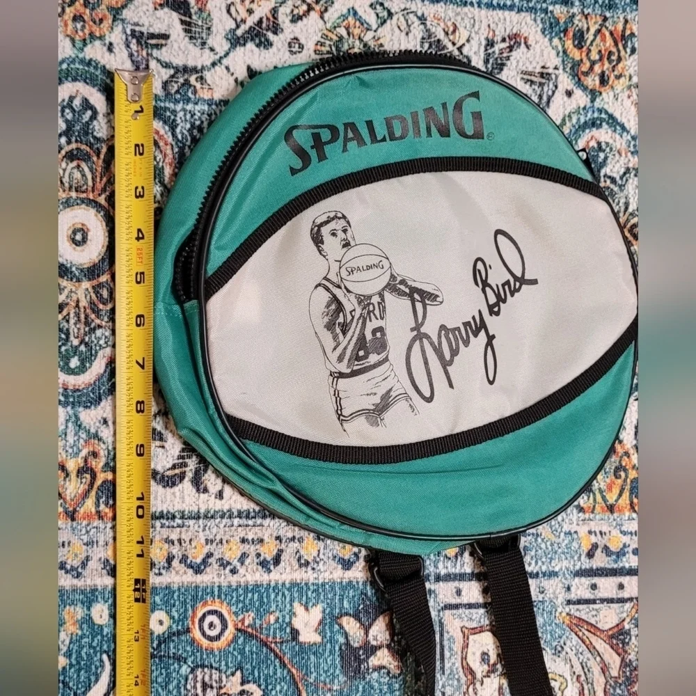 Vintage Larry Bird Spalding Backpack Green Bag NBA Boston Celtics Playoffs